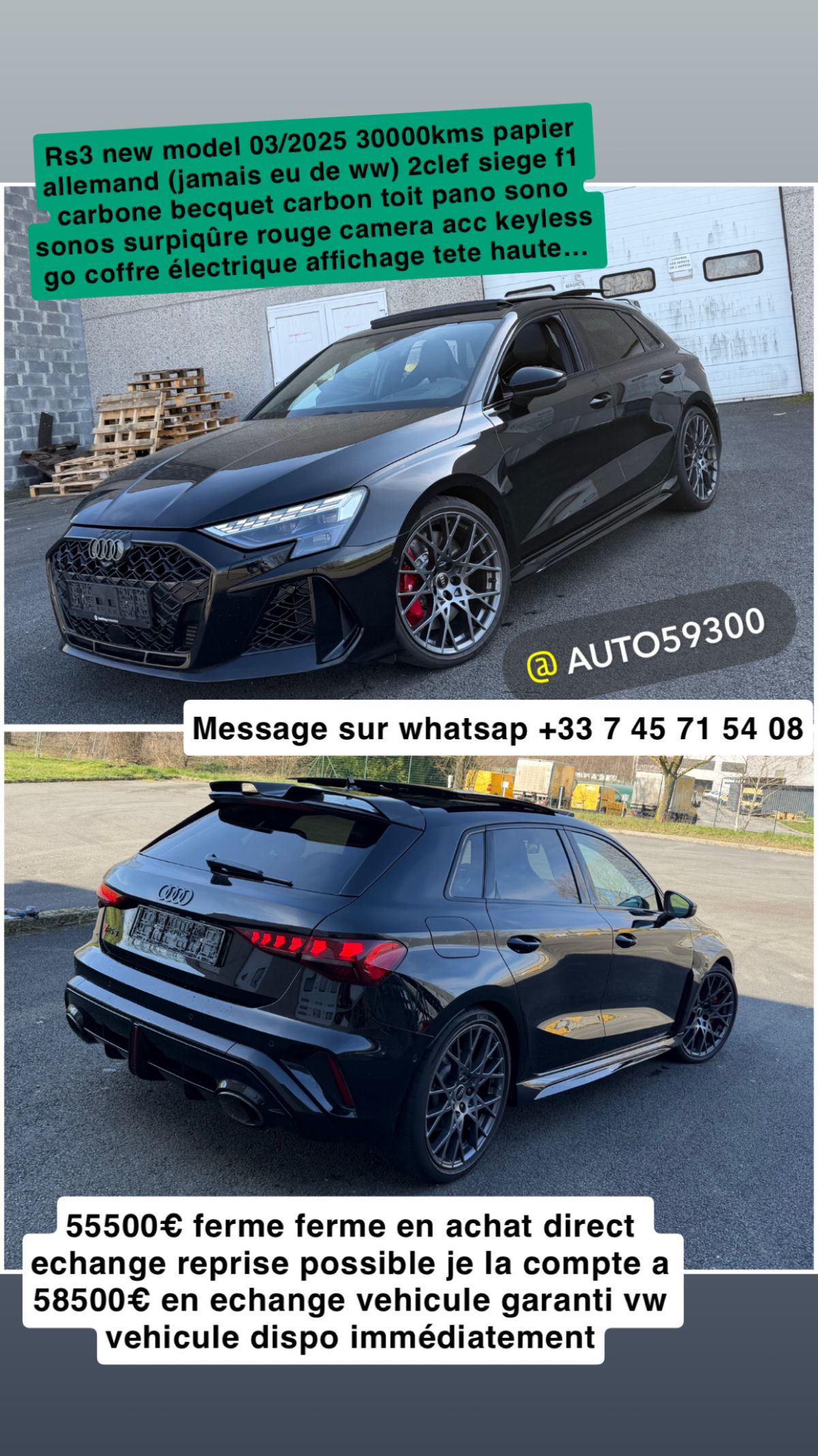 audi rs3 03/2025  full option