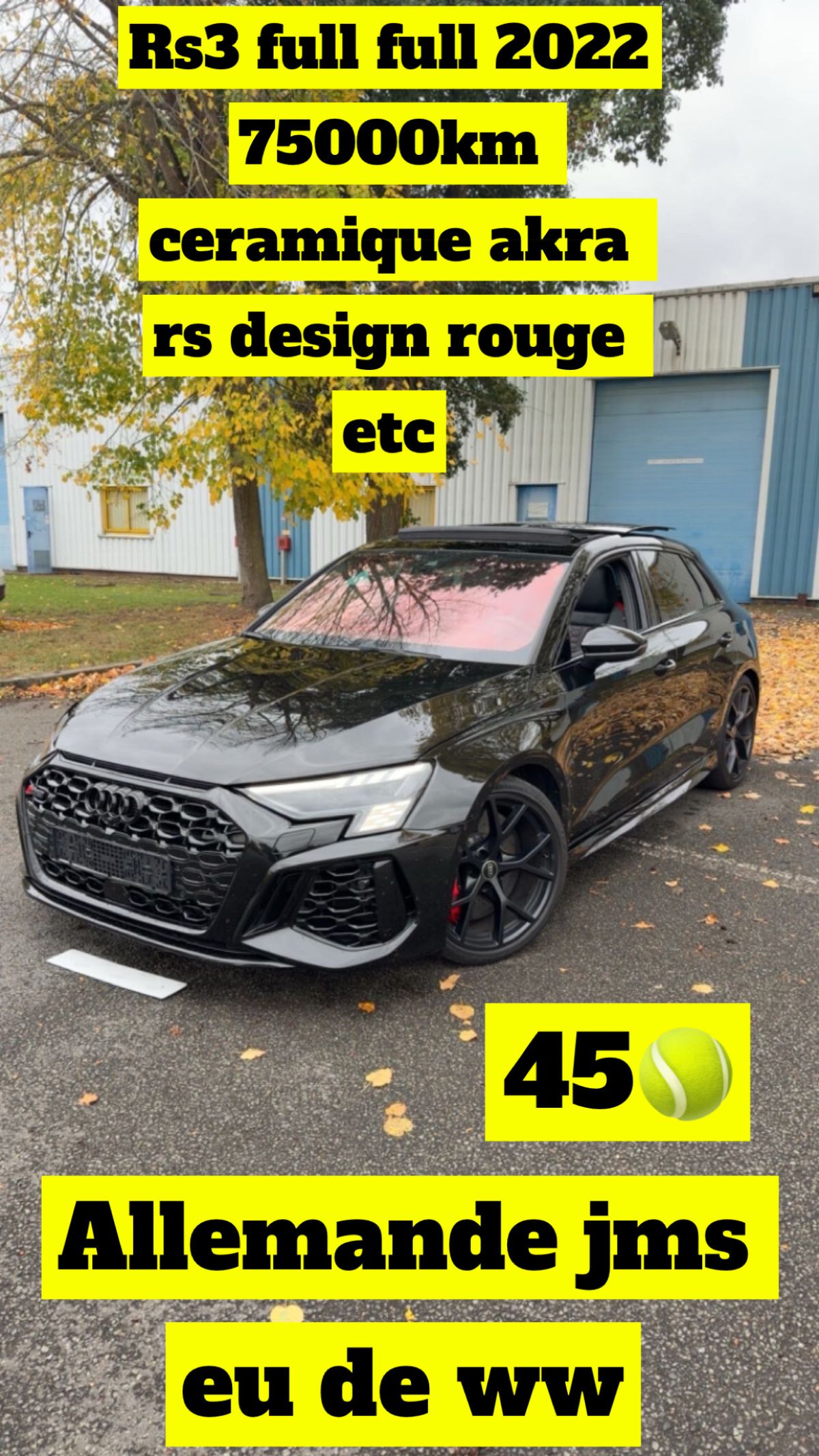 audi rs3 sportback full full ceramique akra etc