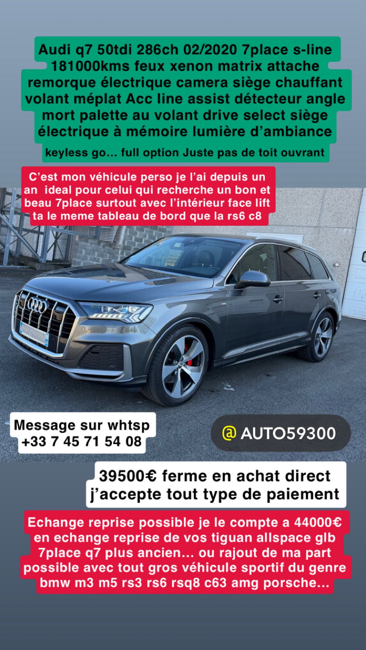 audi q7 s-line 2020 50tdi 7place