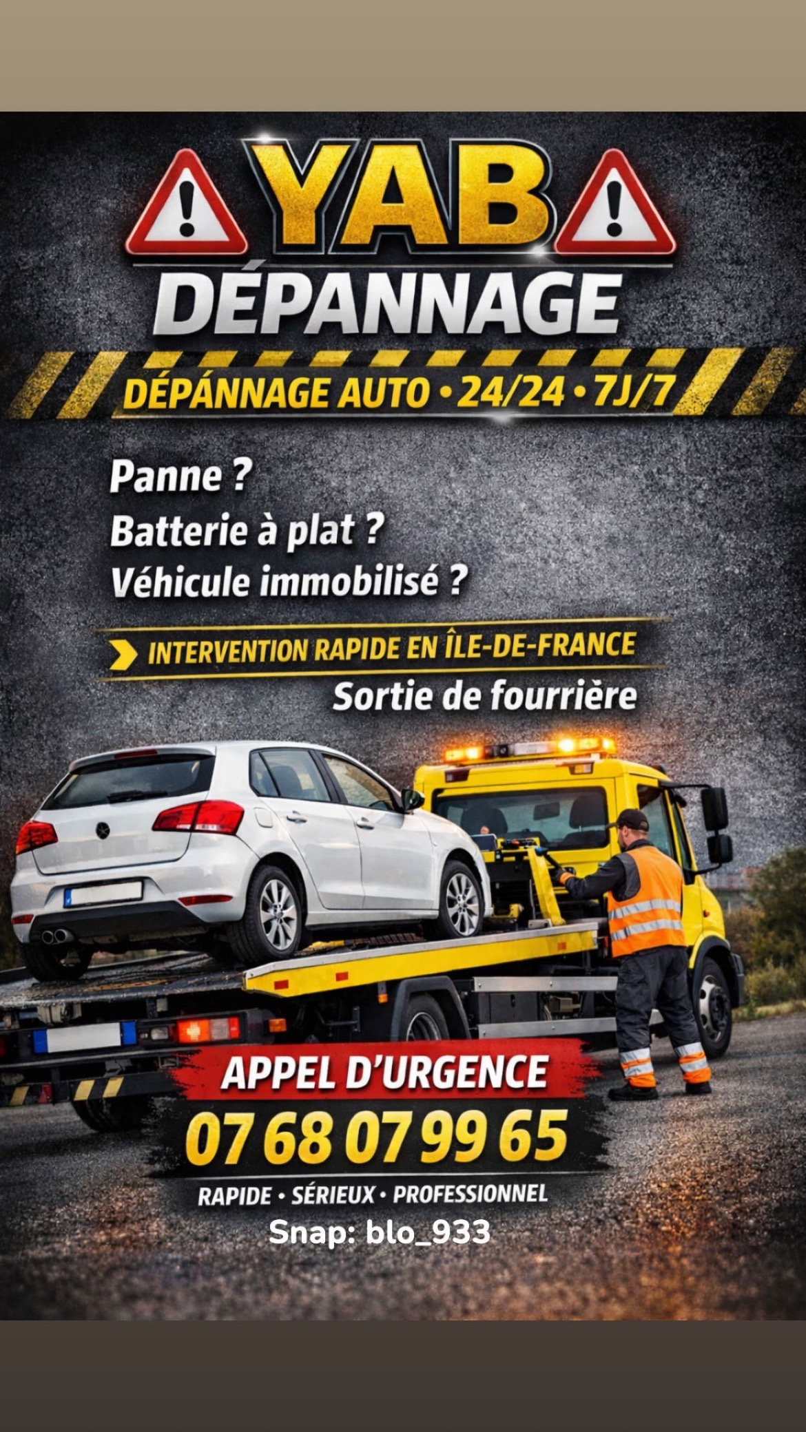 dépannage remorquage