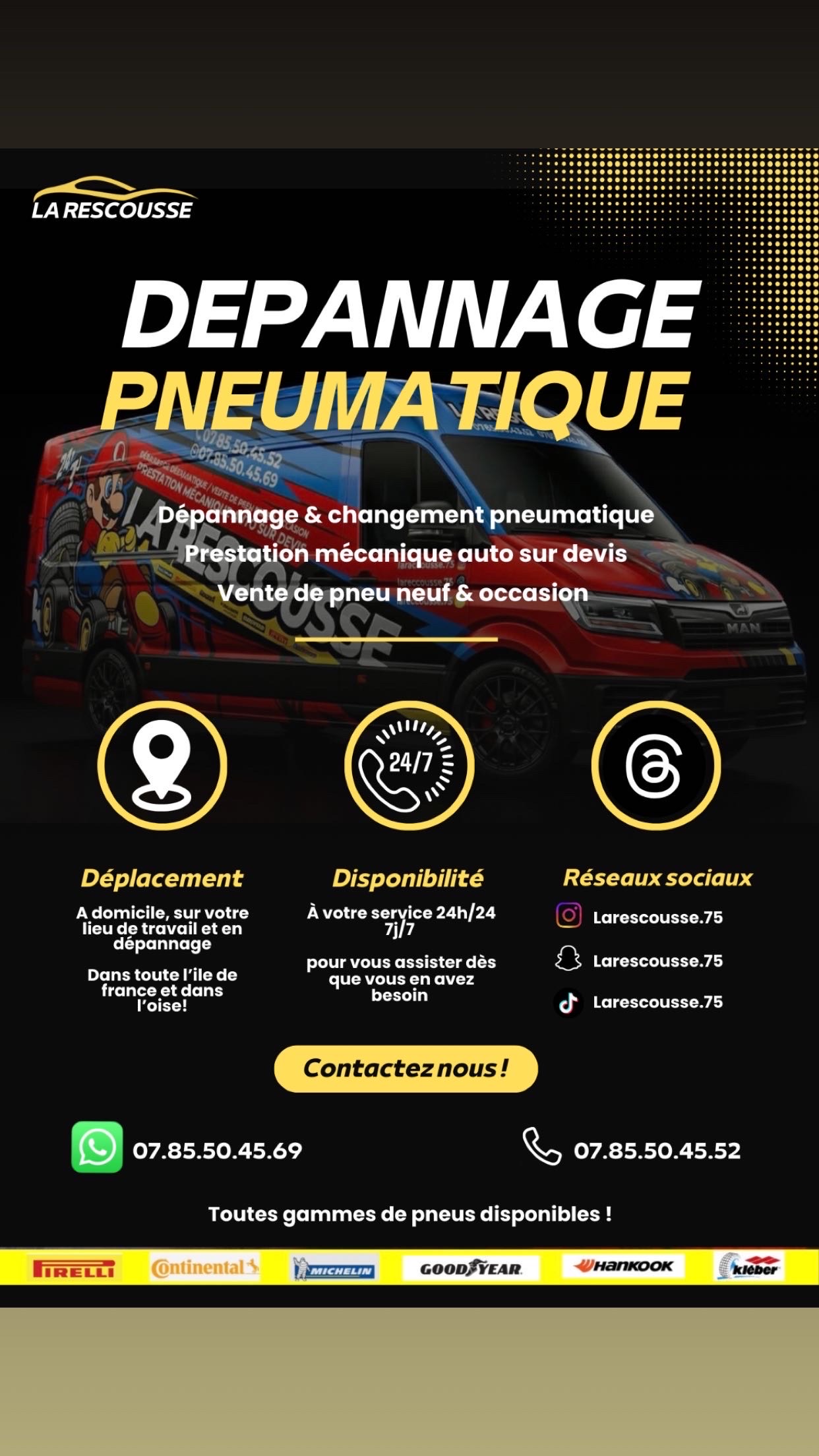 🆘 dépannage crevaison -changement de pneus a domicile 🚨