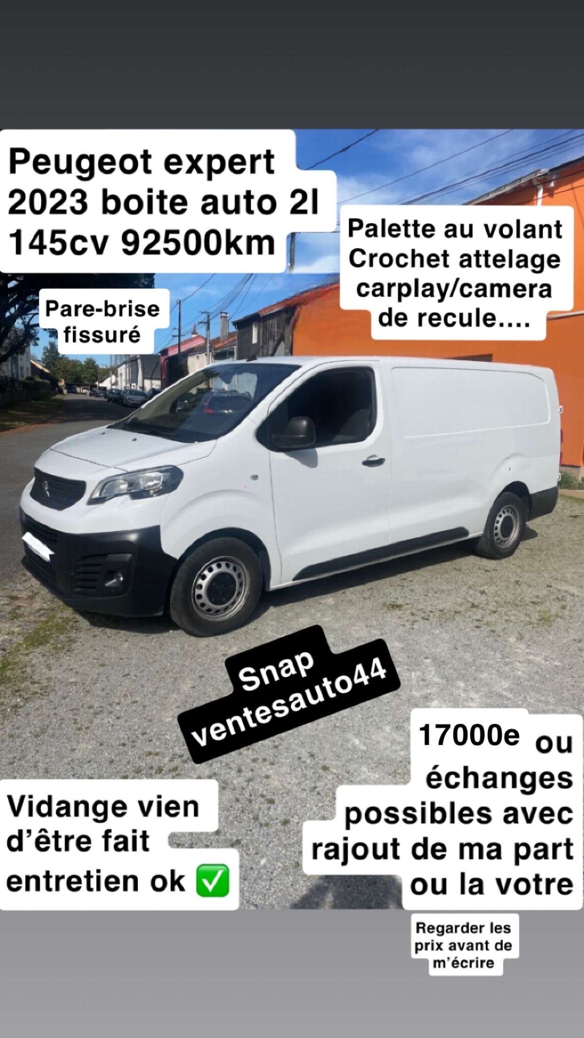 peugeot expert 2023 boite auto 2l 145cb