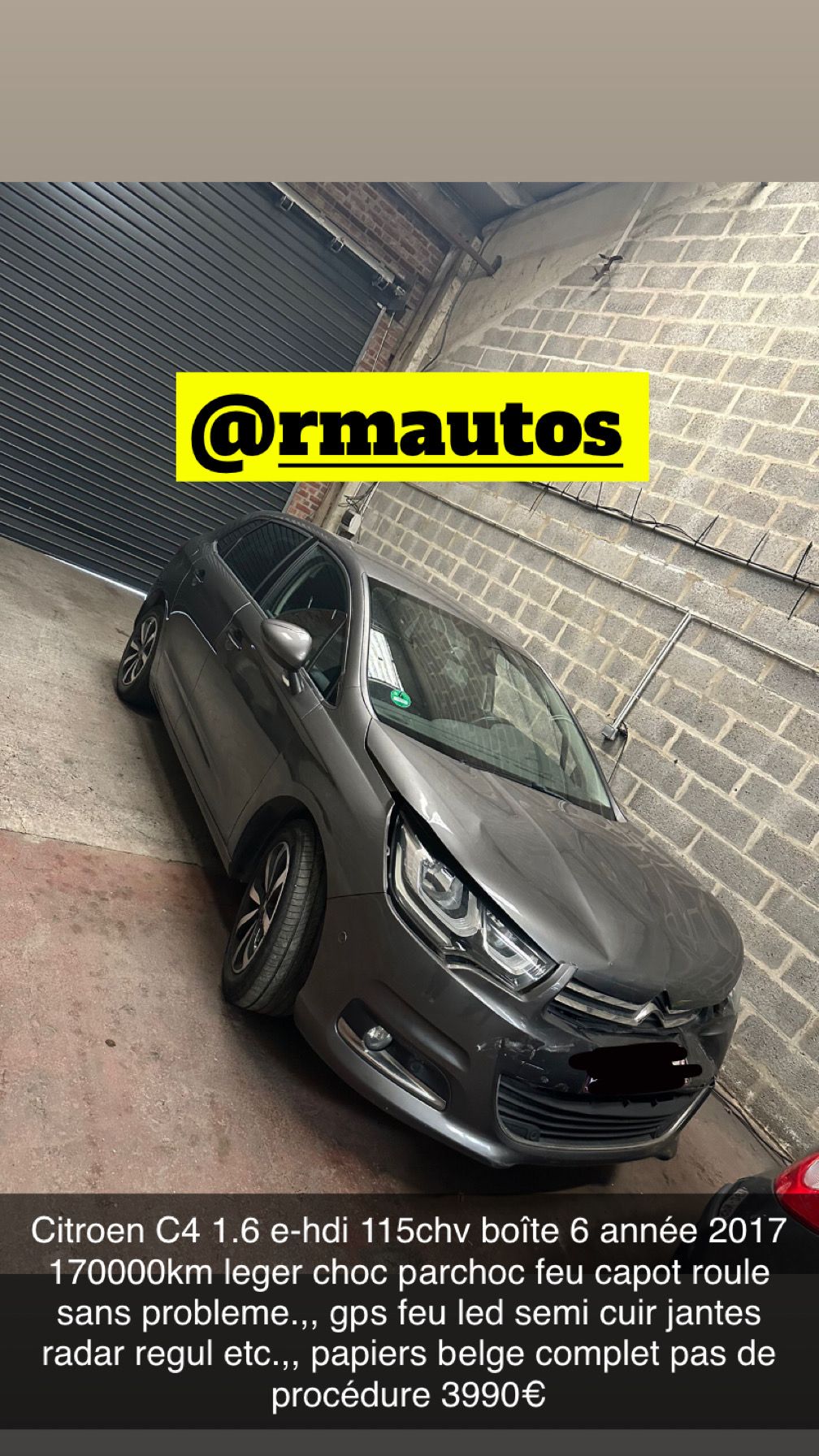 Citroën C4 1.6 hdi 2017 leger choc
