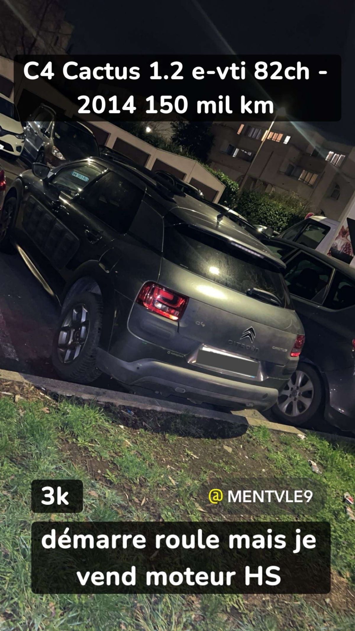 C4 1.2 e-vti 82ch MOTEUR HS