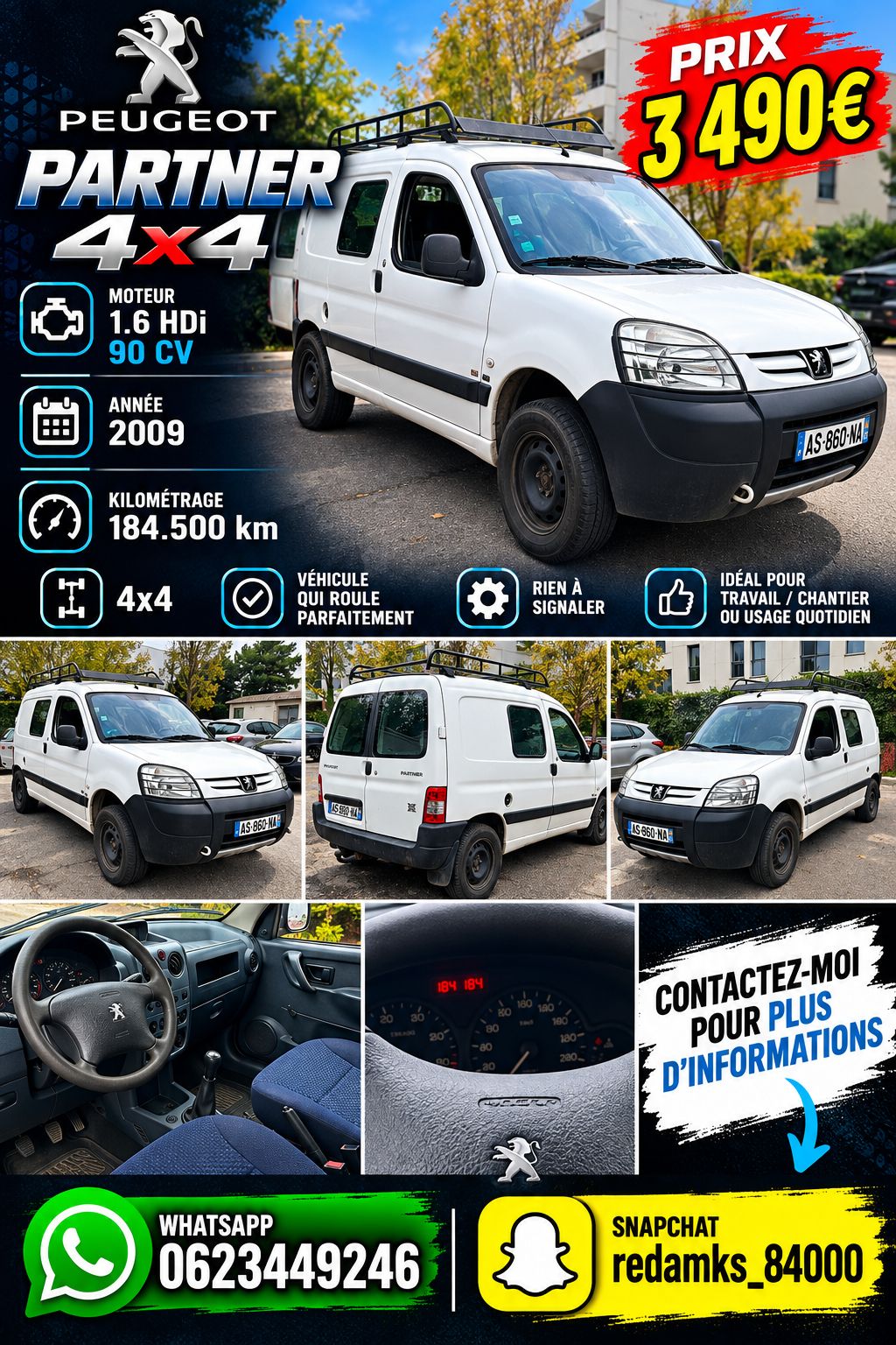 Photo de Peugeot PARTNER Dangel 4x4 1.6 hdi 90cv
