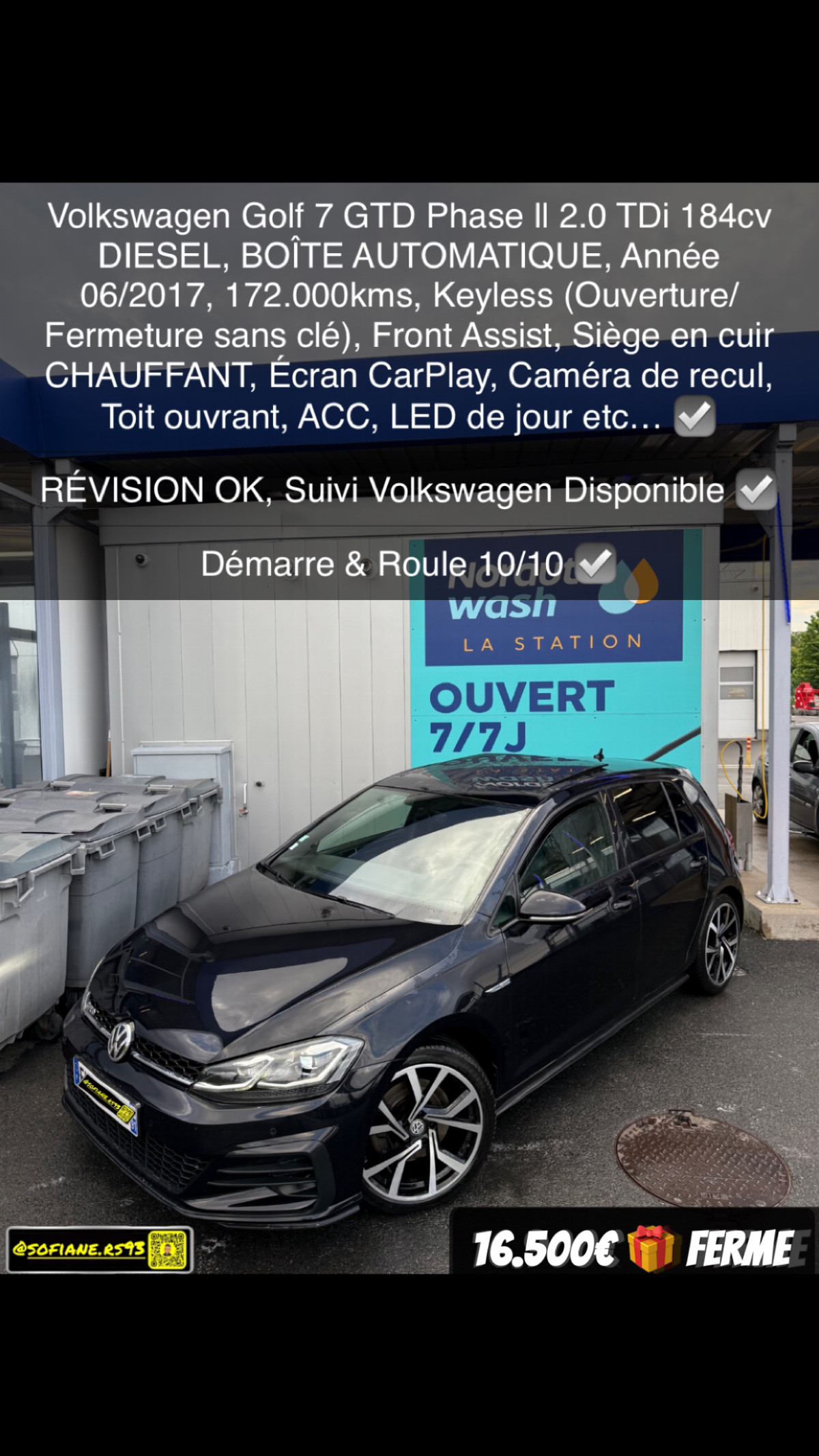 Golf 7 GTD Facelift 2.0 TDi 184cv Toit Ouvrant