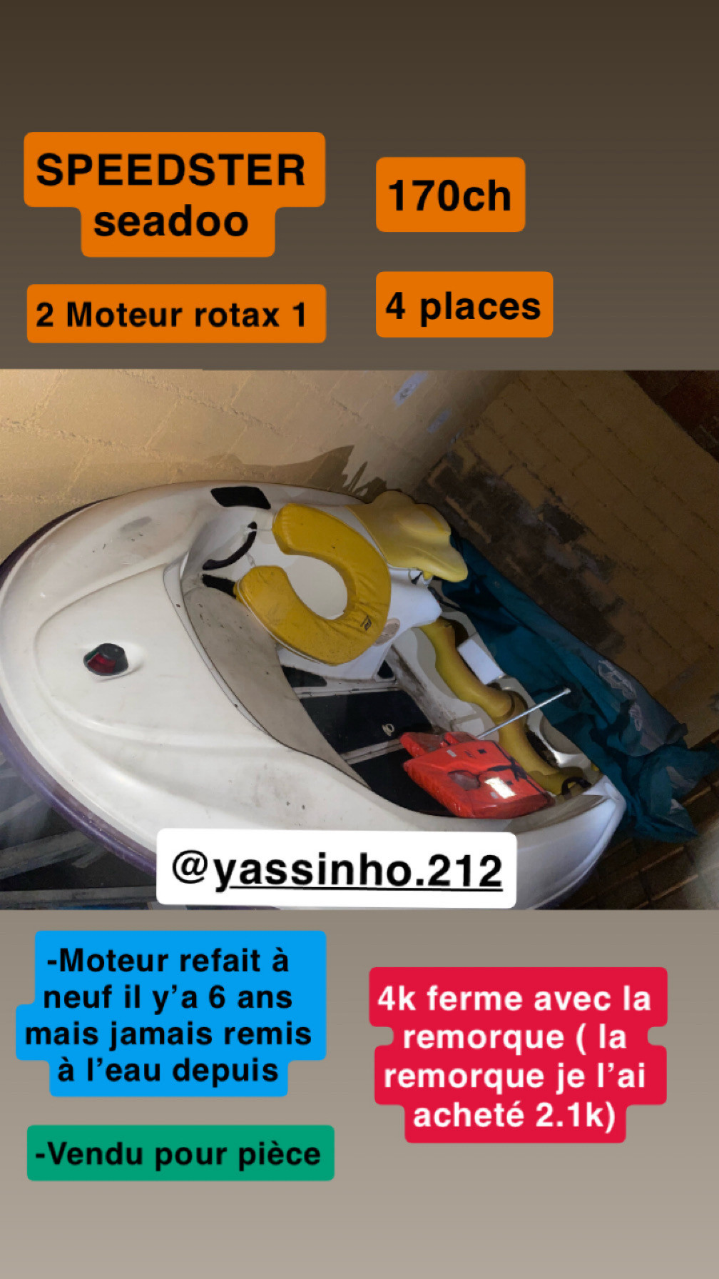 SPEEDSTER seadoo 170ch 4 place