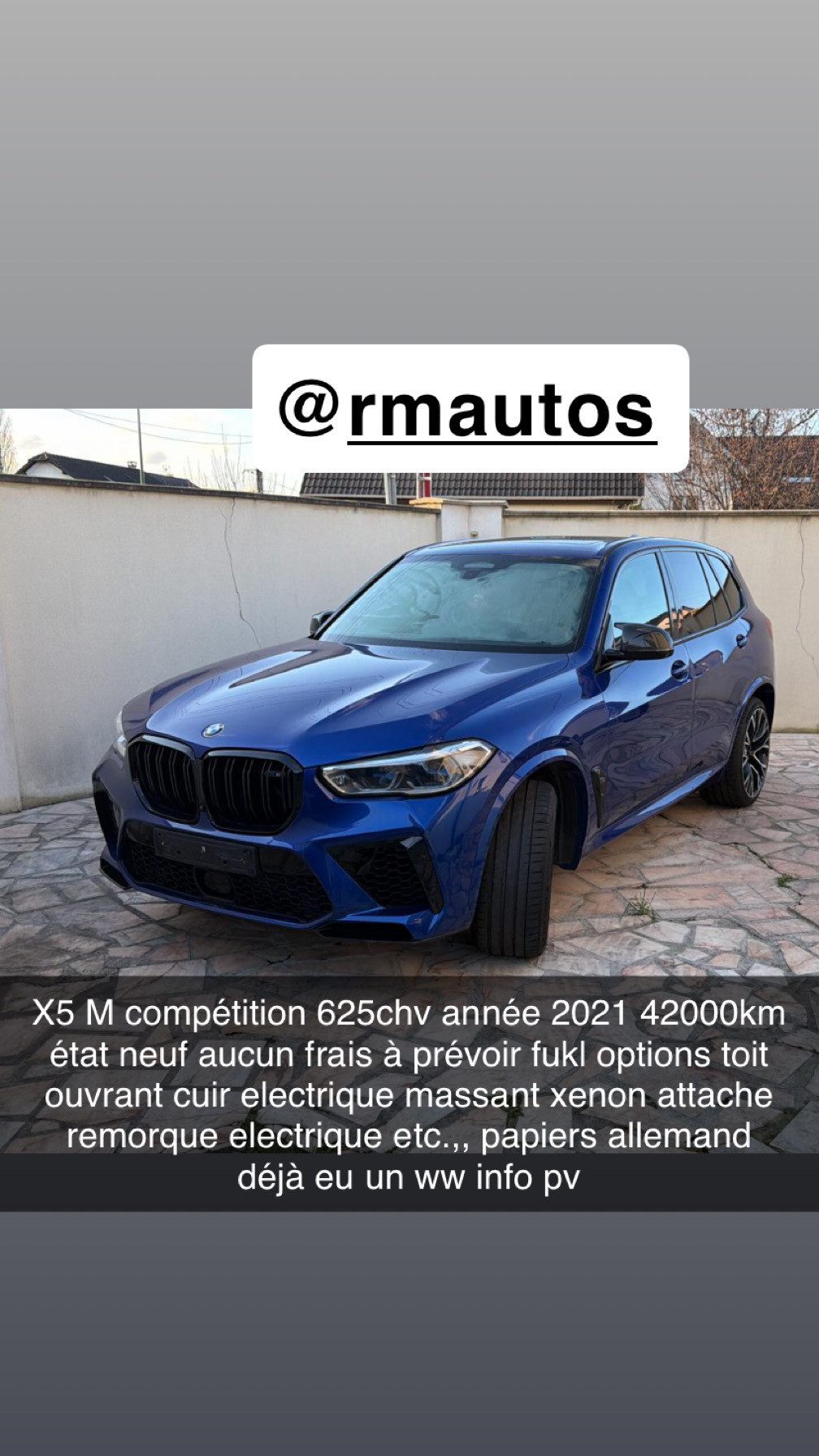 X5 M compétition année 2021 42000km neuf