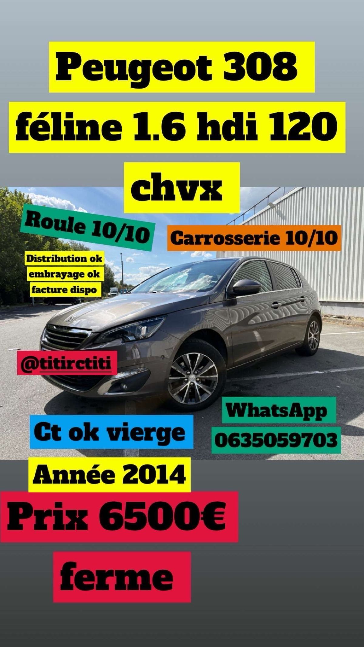 308 1.6 hdi 120 chvx ct ok vierge