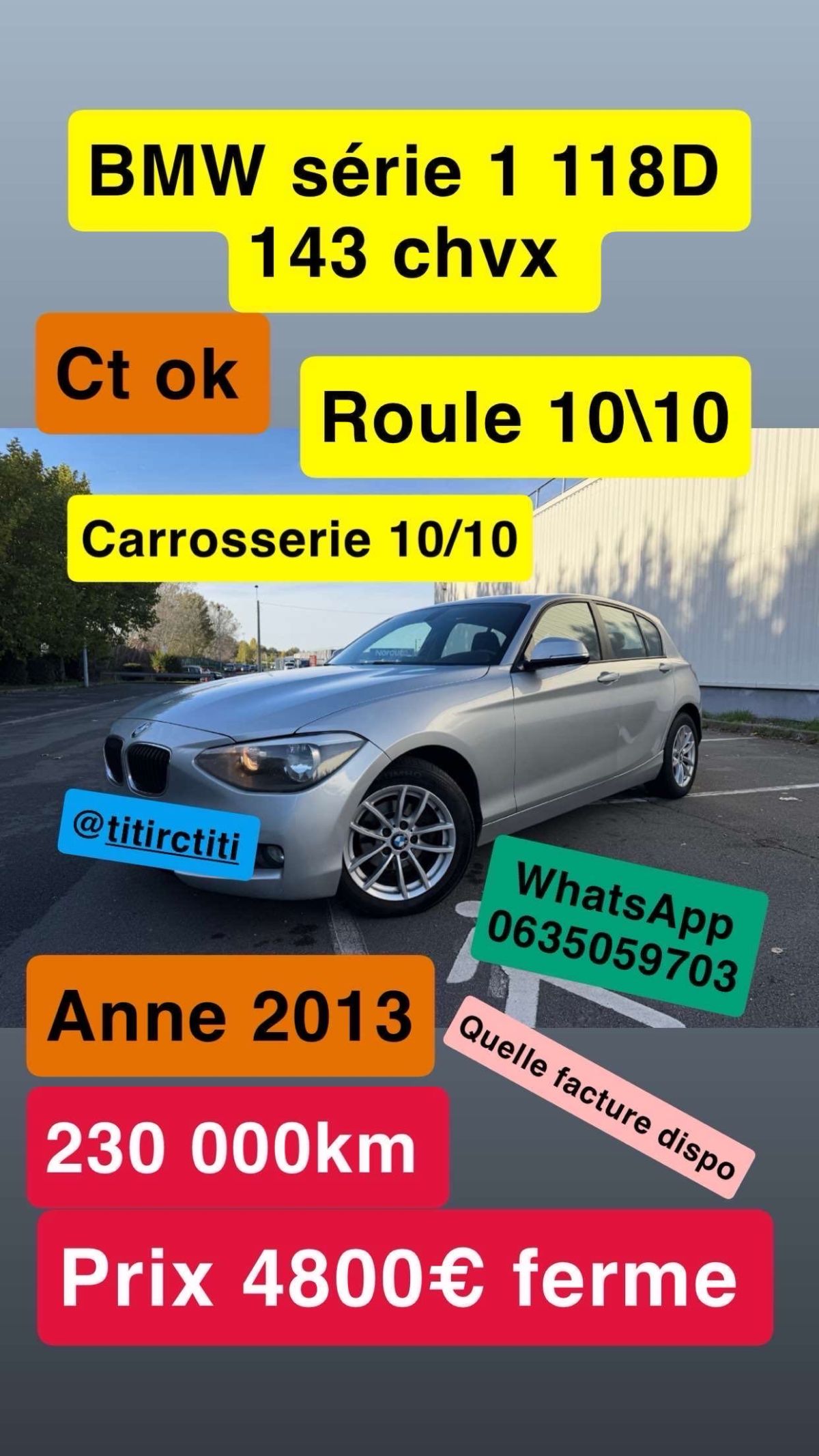 bmw série 1 118D 143 chvx ct ok