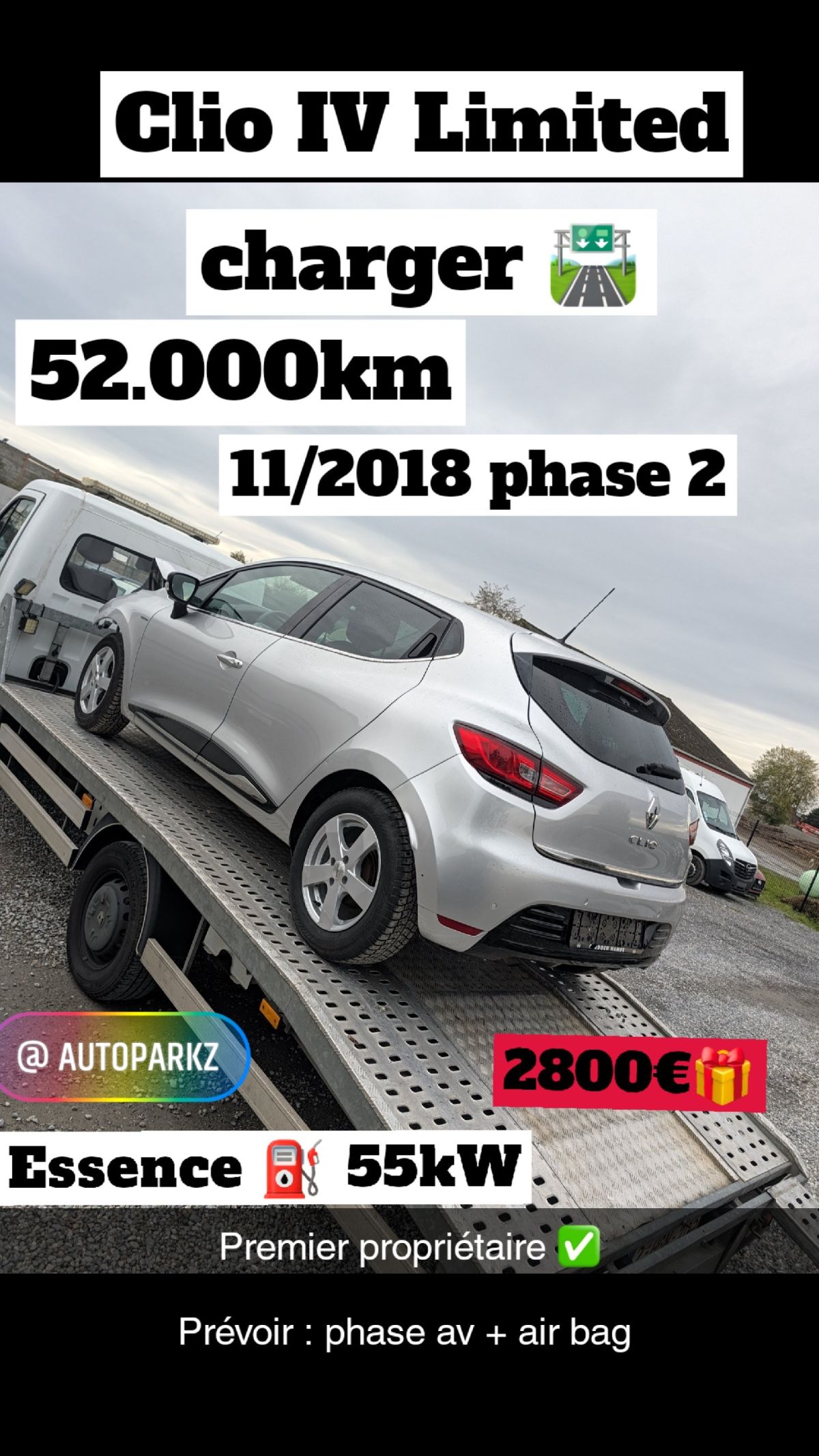 Renault Clio IV / 2018 / 55.000km ( accidentée )