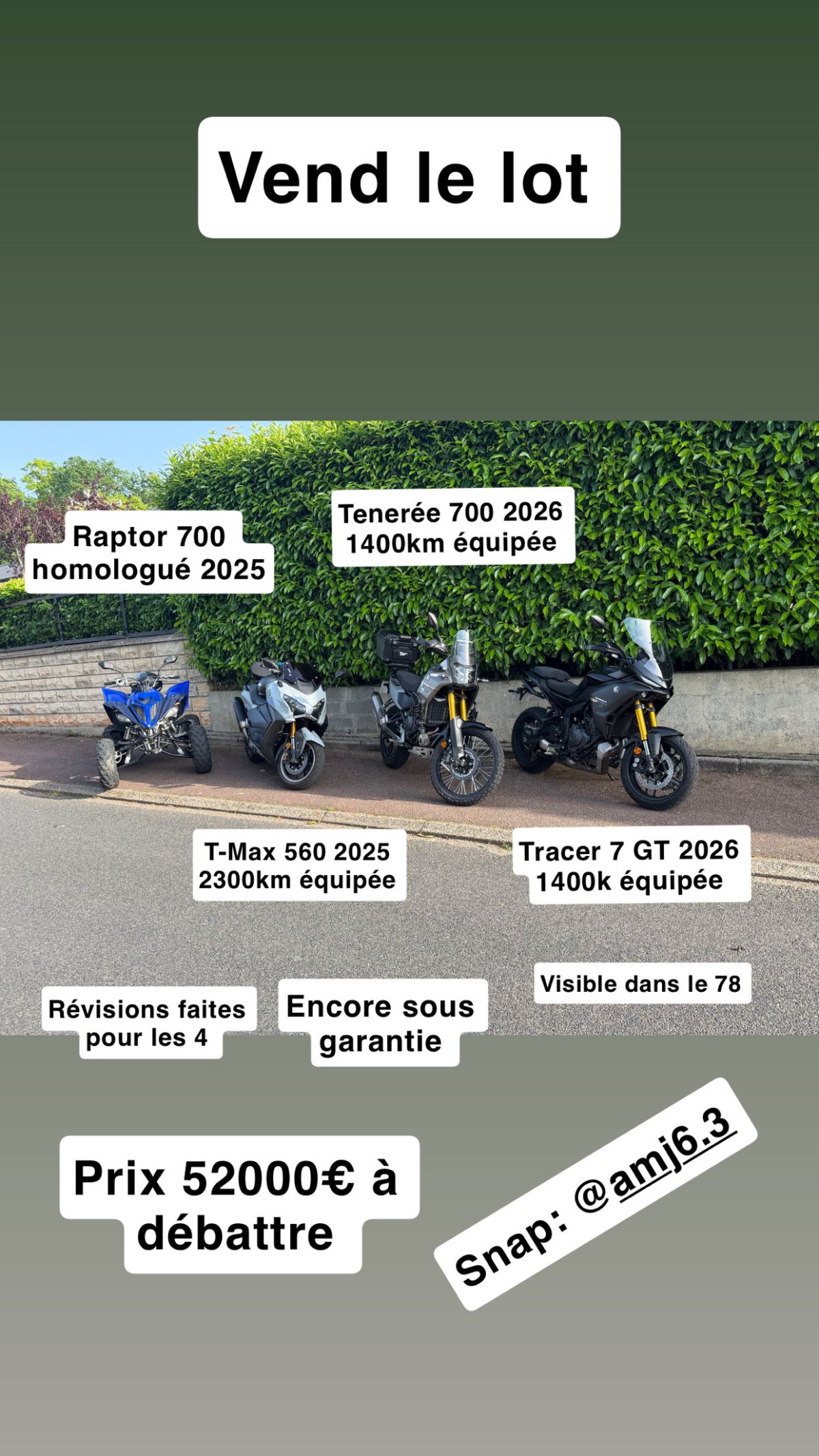 Raptor , T-Max , Tenerée , Tracer 7 GT