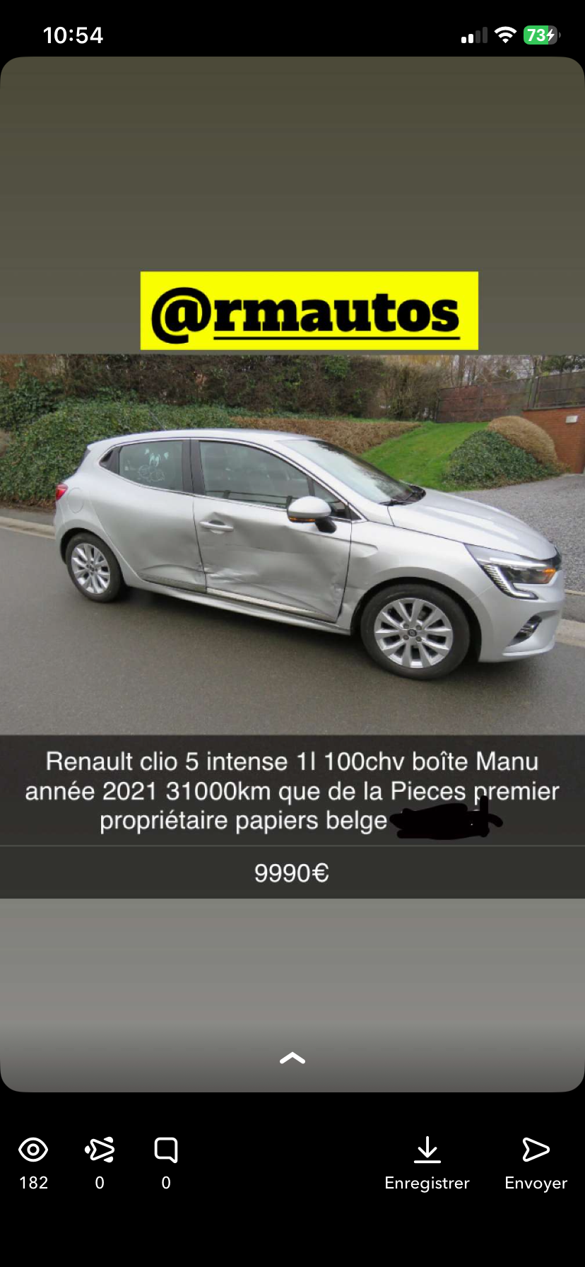 Renault clio 5 intense 1l100cv 2021 31000km