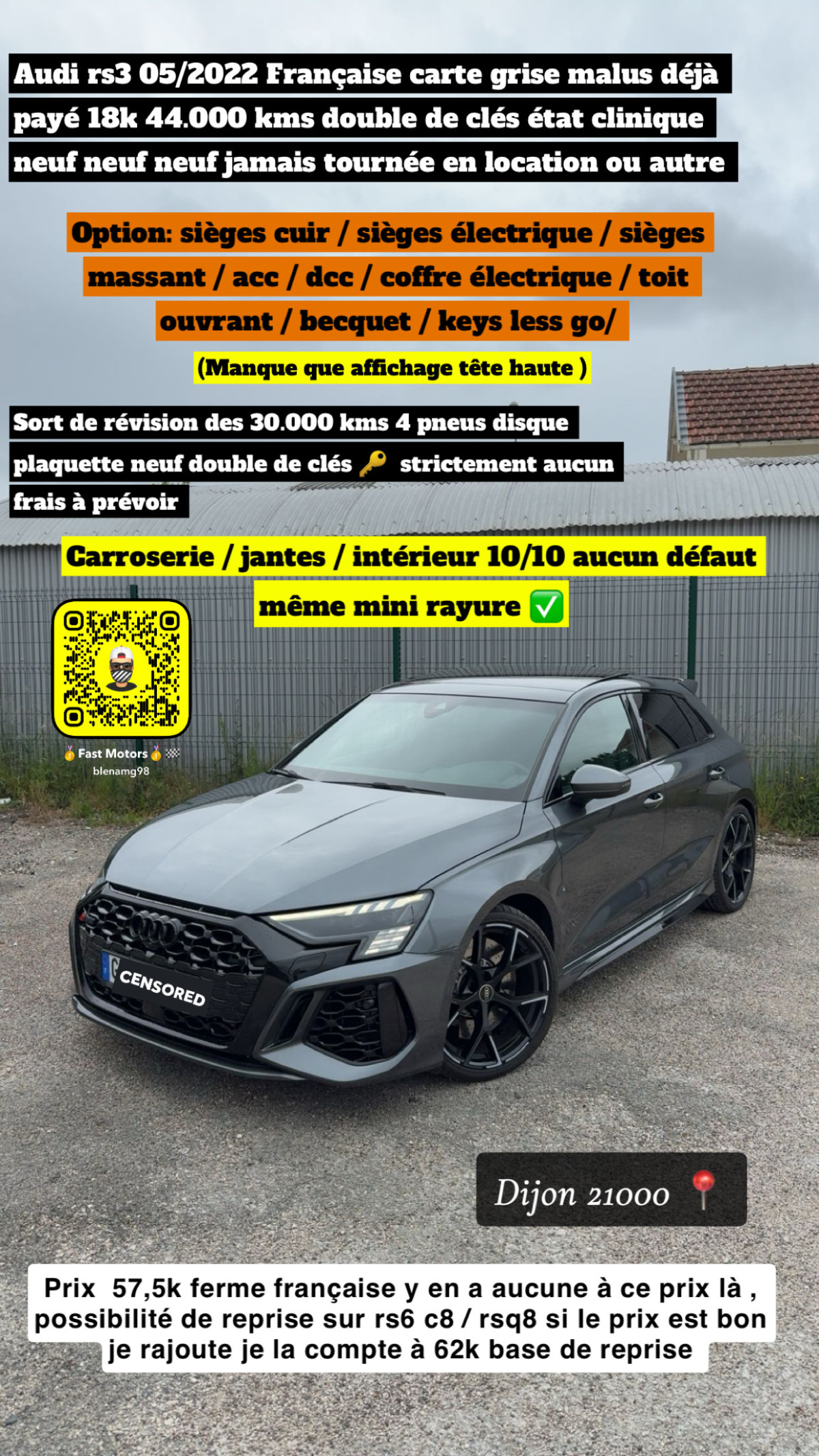Audi rs3 8y française
