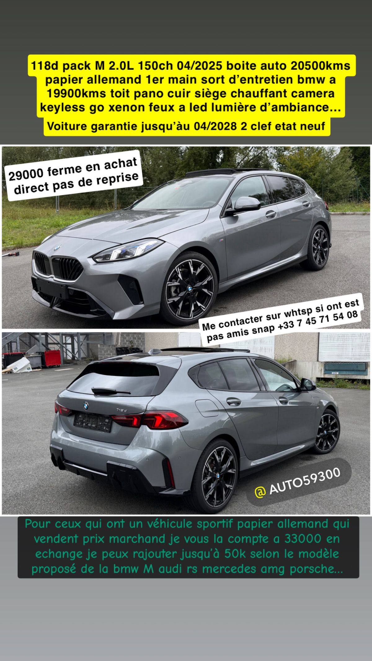 bmw 118d pack m 2025 2L 150ch