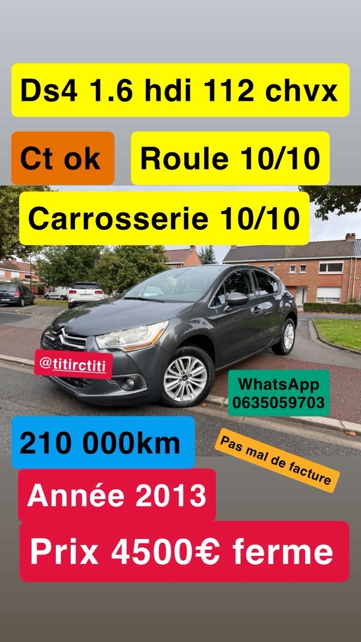 Citroën ds4 1.6 hdi 112 chvx ct ok vierge
