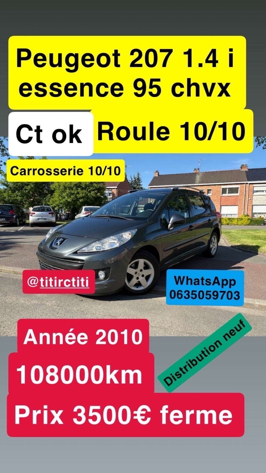 Peugeot 207 1.4i éthanol 95 chvx