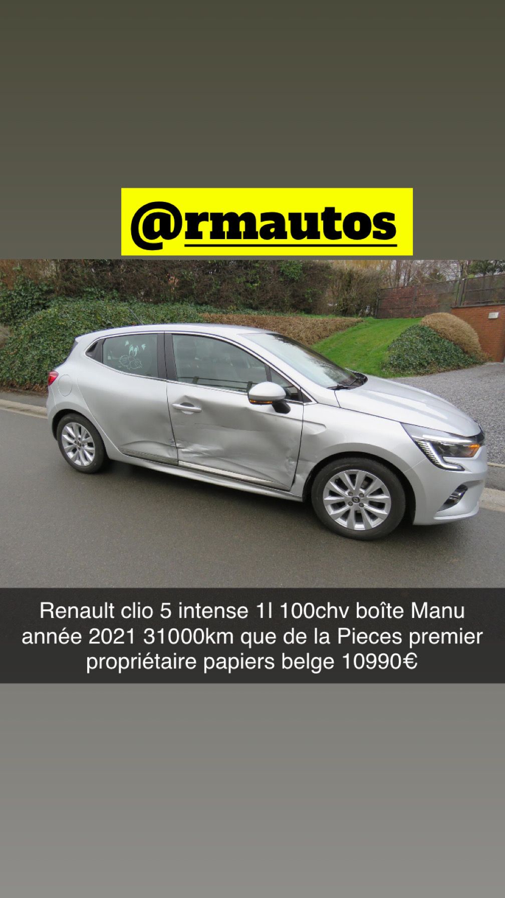 Renault clio 5 intense 1l100cv 2021 31000km