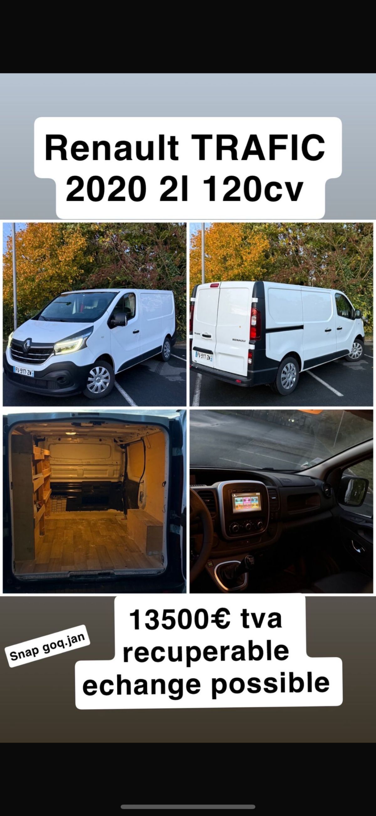 trafic 2 l 120cv tva récupérable