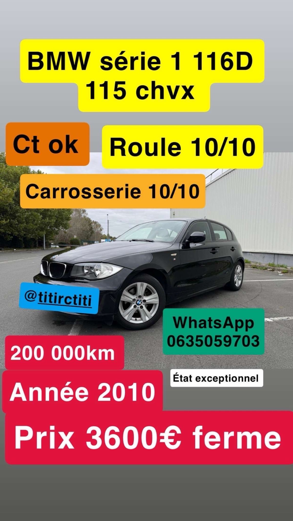 bmw série 1 116D 116 chvx ct ok