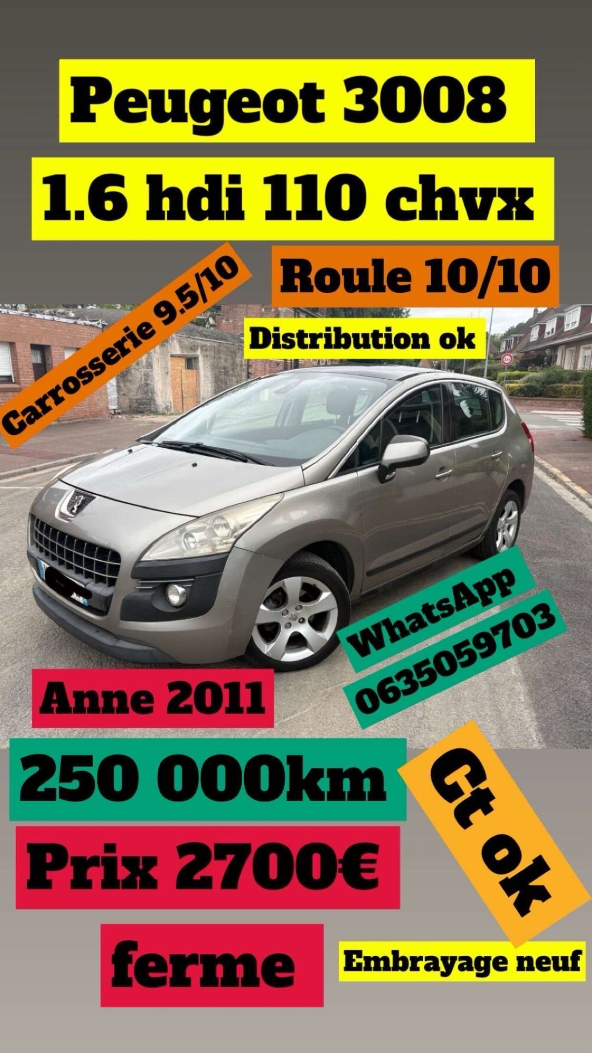 Peugeot 3008 1.6 hdi 110 chvx ct ok