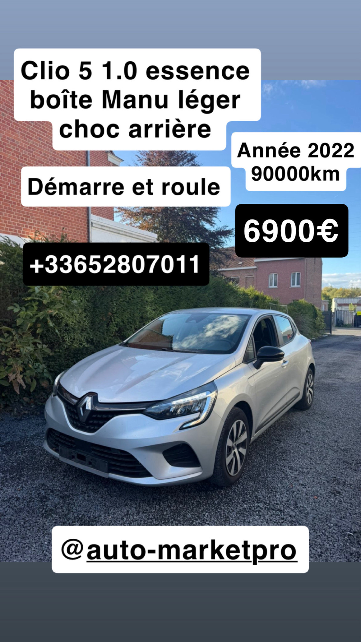 Photo de clio V 1.0 essence léger choc  arrière
