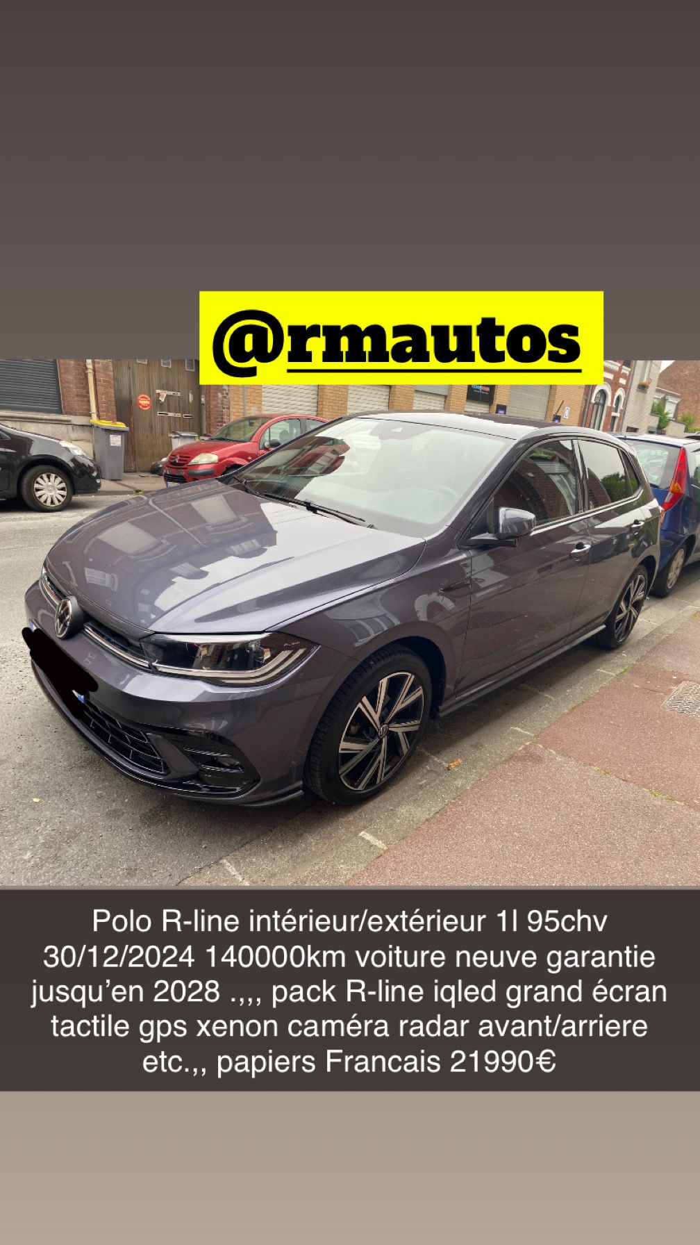 new polo r-line 2025 14000km neuf 1l 100chv