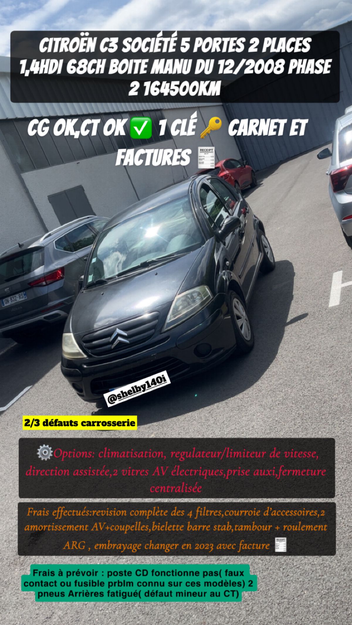 Citroën C3 1,4 HDi68ch société 5p 2 places