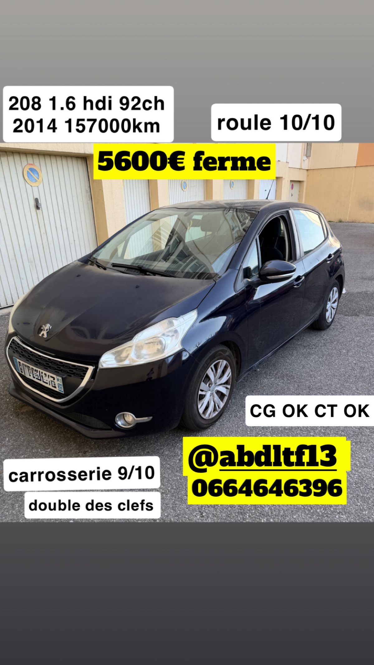 Peugeot 208 1.6 e-hdi 92ch 2014 158000 km