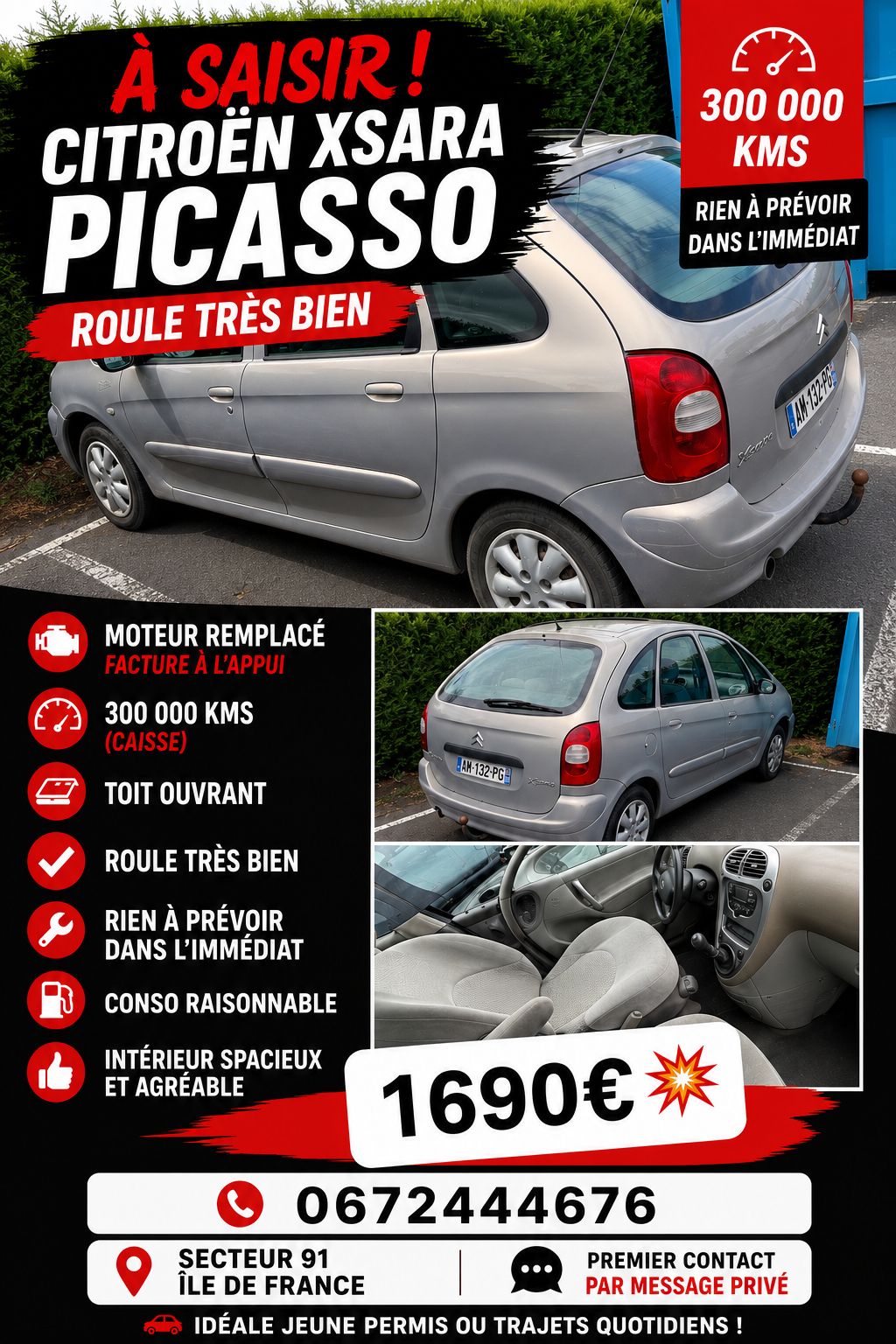xsrara Picasso toit ouvrant