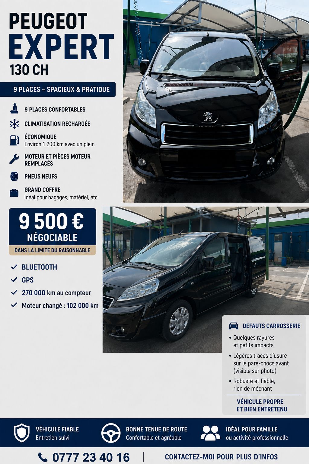 Peugeot expert 9, place