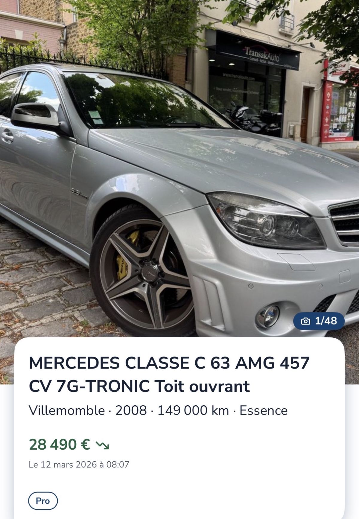 Mercedes AMG C63 C 63 V8 457cv Avantgarde