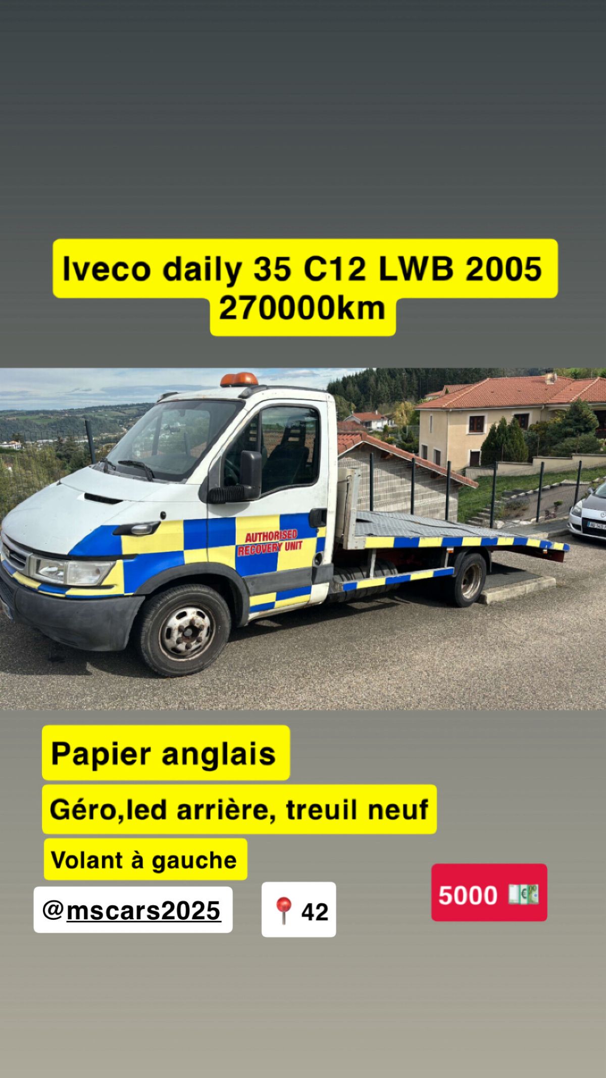 dépanneuse iveco 2005 270000km