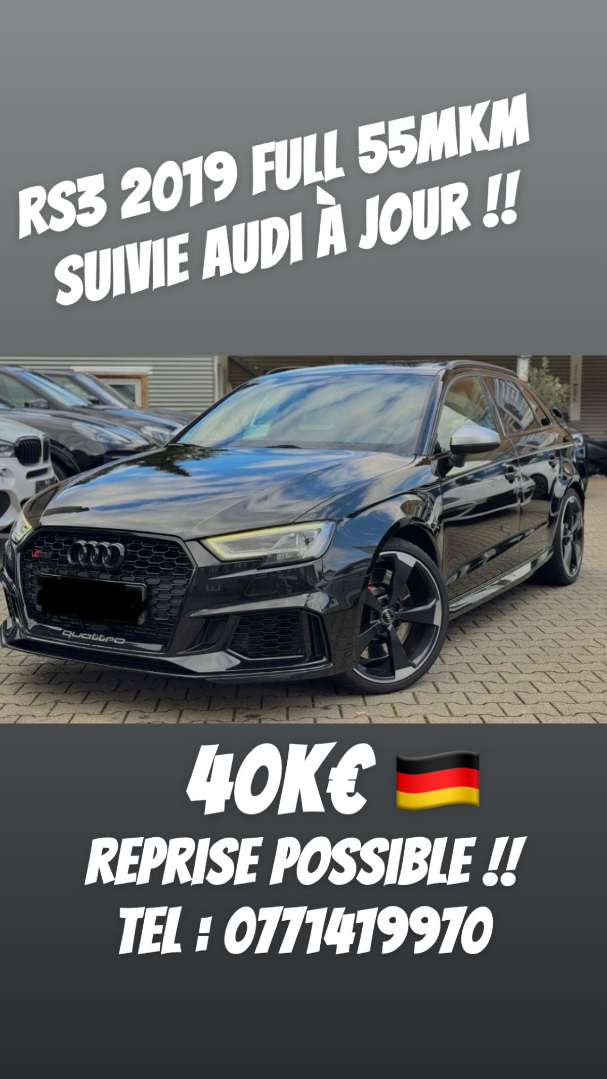 Audi RS3 2.5 TFSI 400CH FULL OPTIONS
