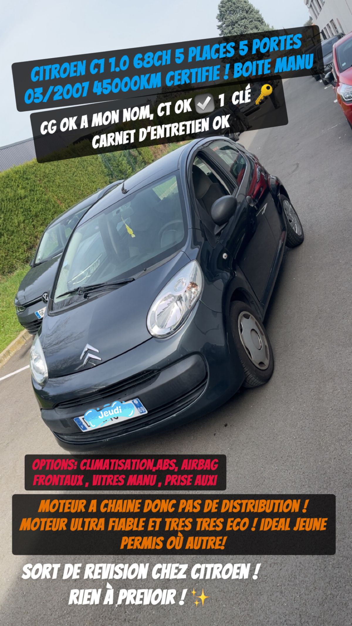 Citroen c1 1.0 68ch 5places 5p /2007 45000km