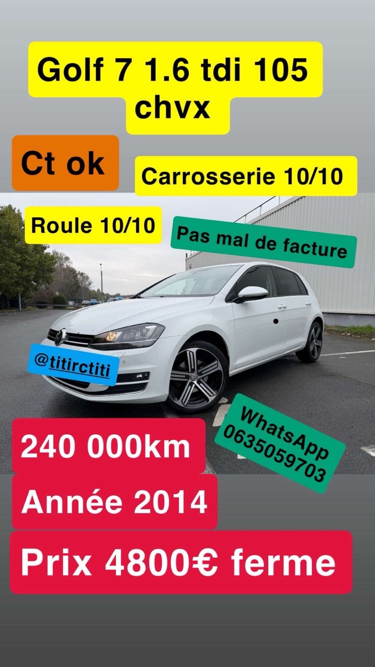 golf 7 1.6 tdi 105 chvx ct ok