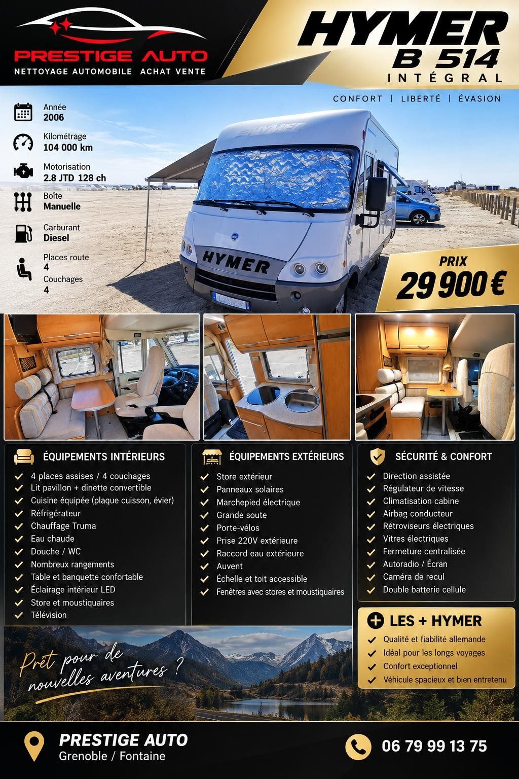 Camping car hymer bc 574 intégral 2.8 jtd 130 ch