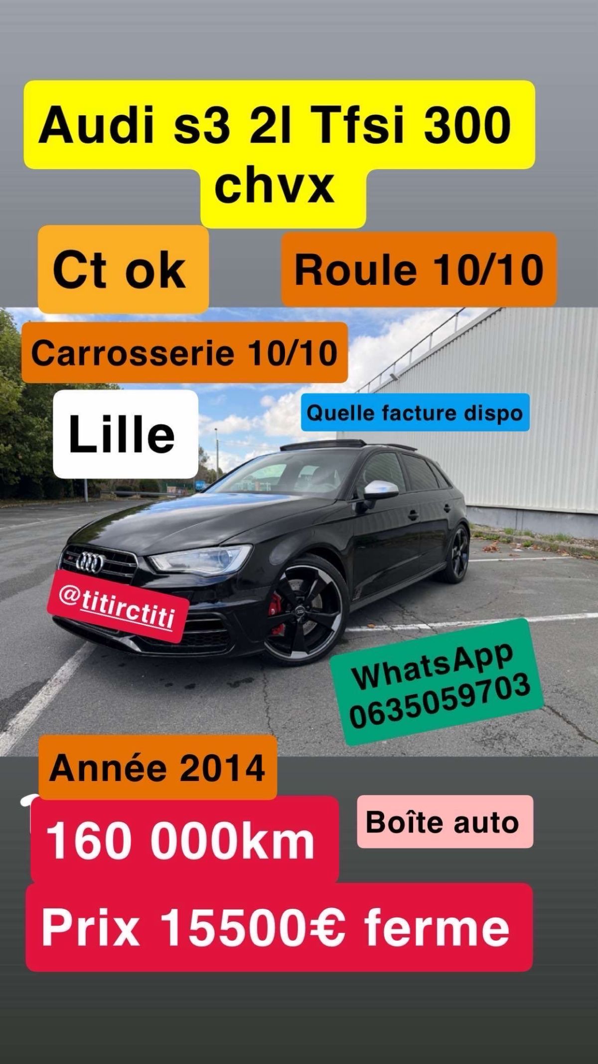 Audi s3 2l tfsi 300 chvx ct ok