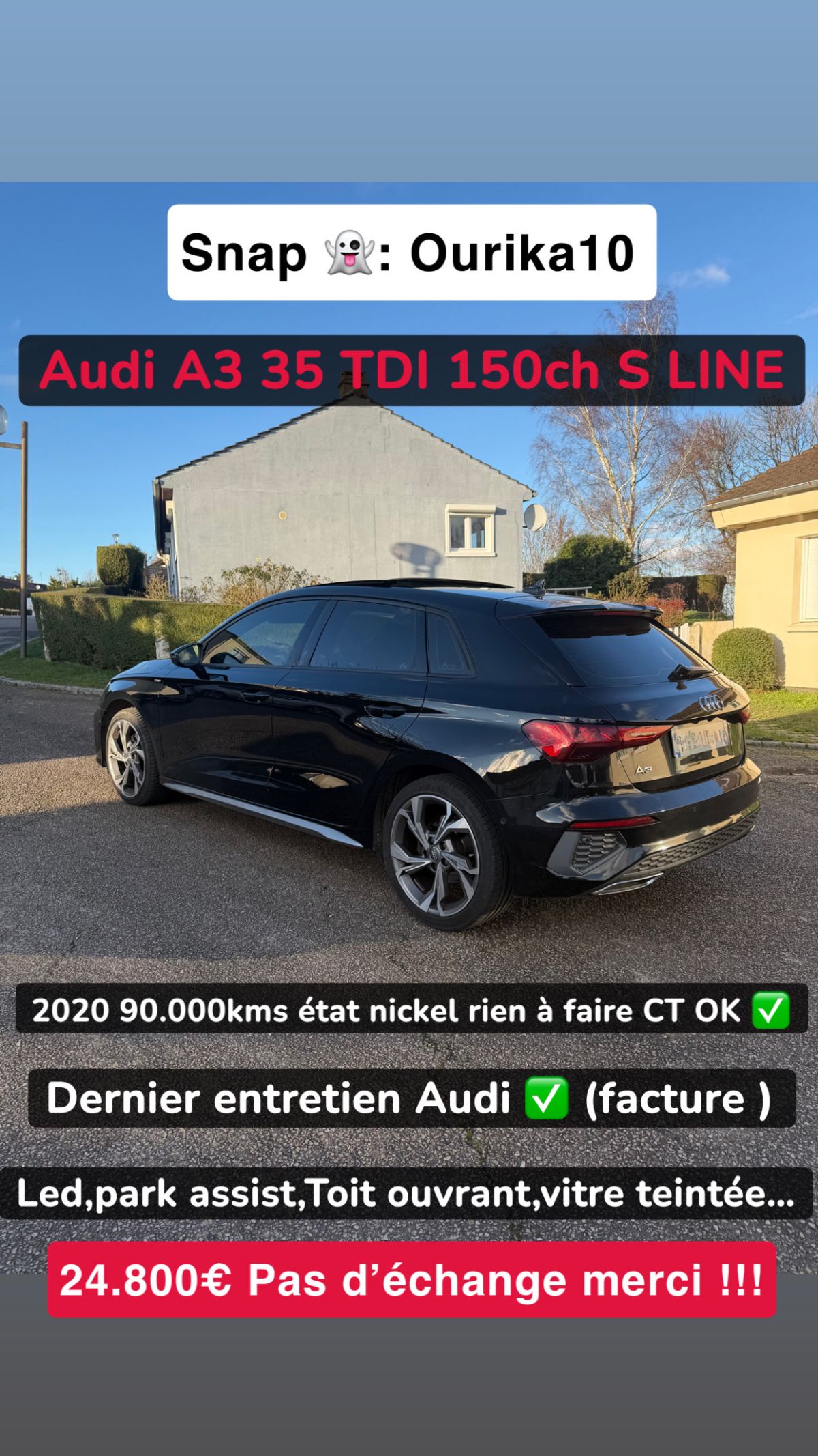 Audi A3 35 TDI 150ch S LINE