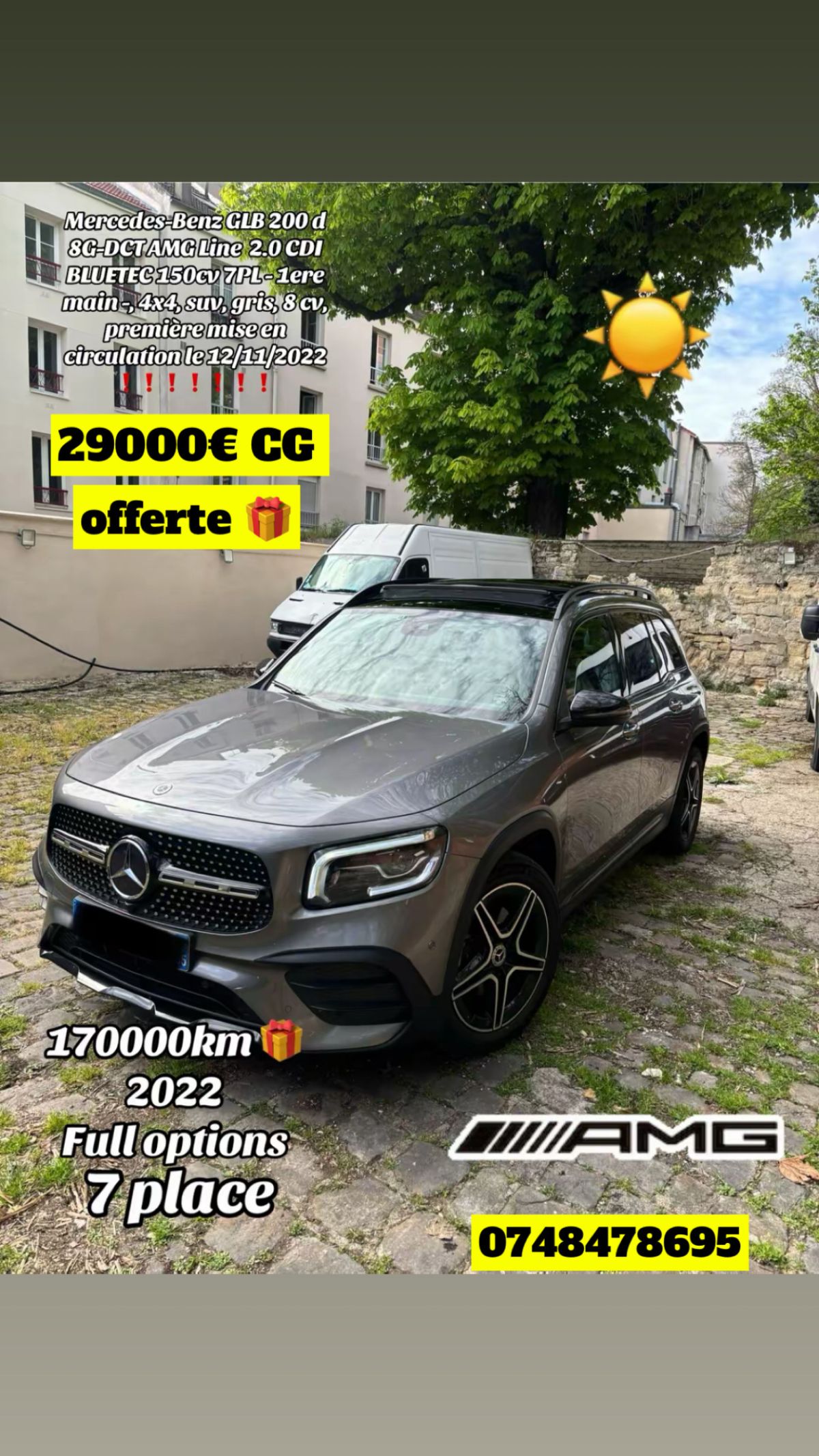 Mercedes GLB200d AMG Line 7place 1er main