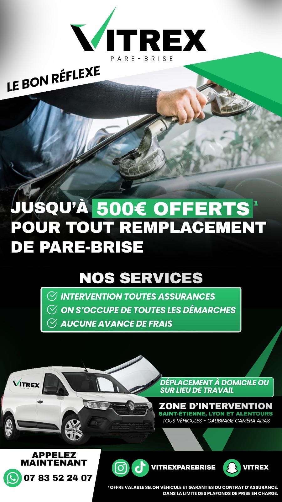 PAR BRISE ST ÉTIENNE 500€ OFFERTS