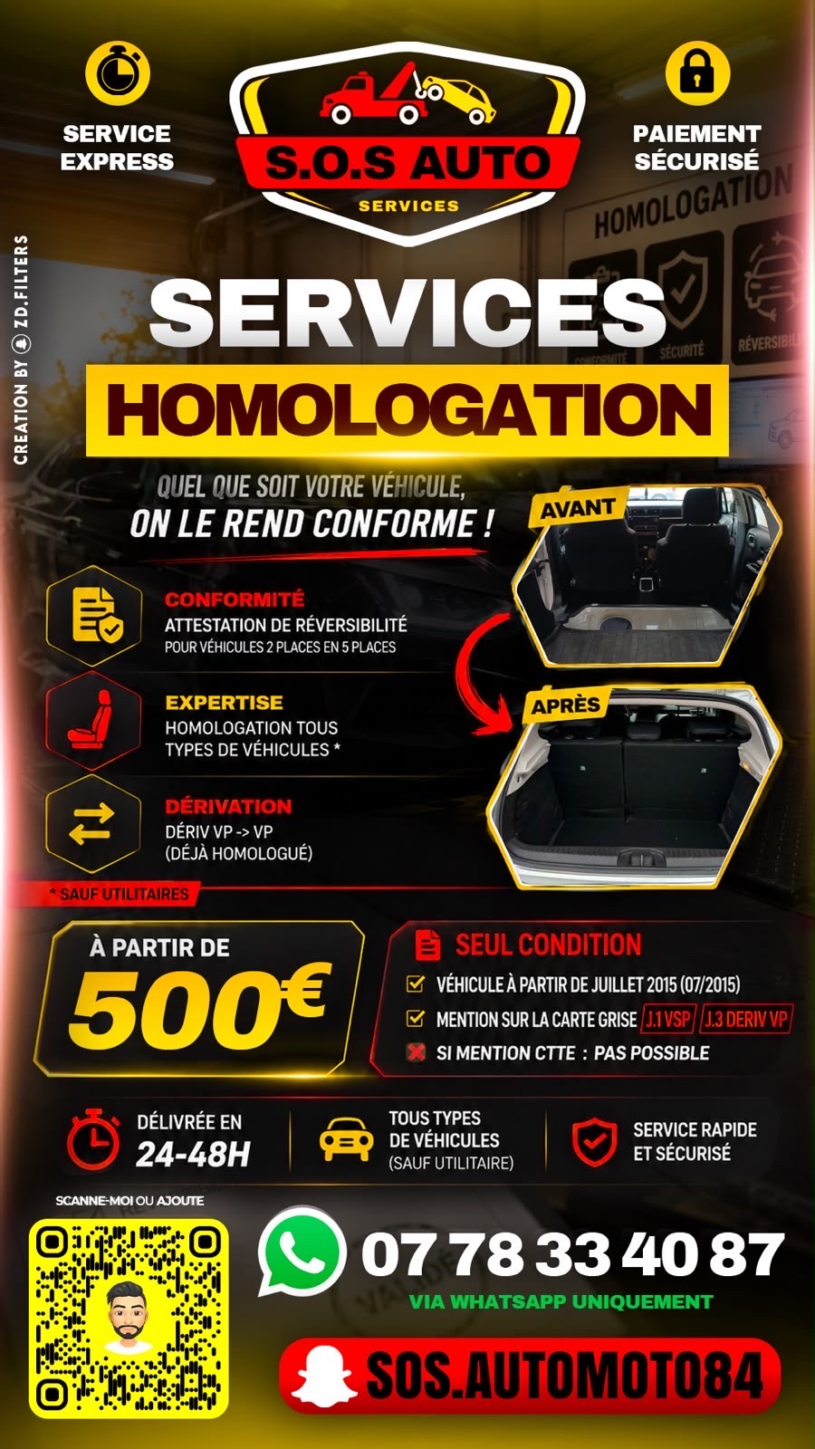homologation  de votre véhicule 2 places en 5 places