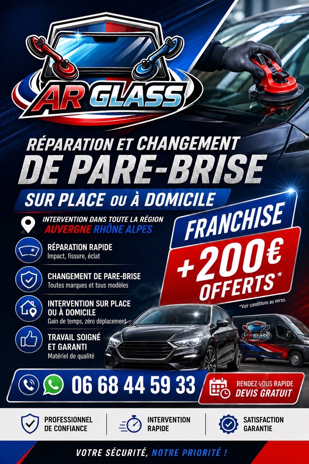 Remplacement de tous vitrages automobiles