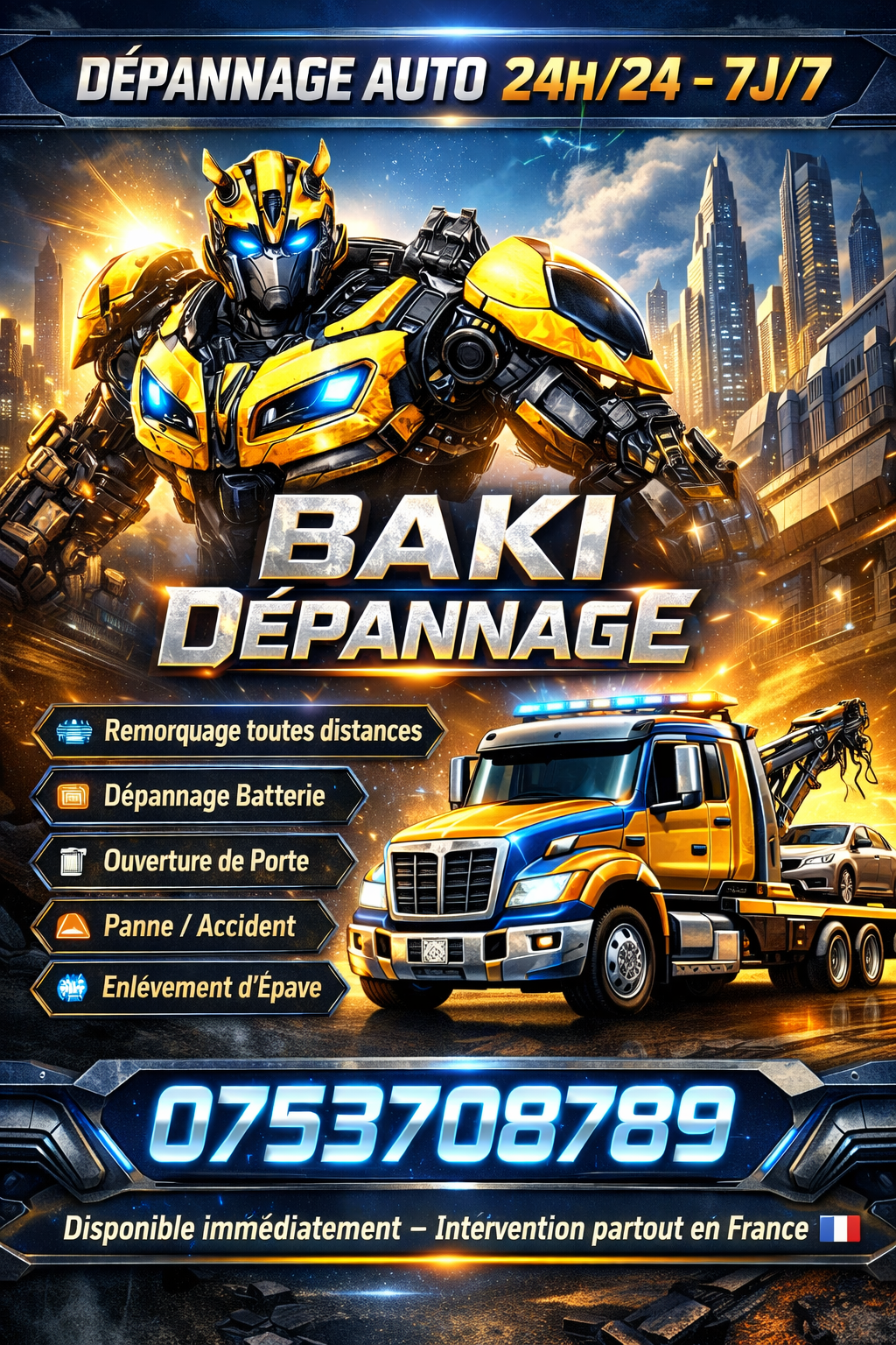 depannage, remorquage, livraison de véhicules