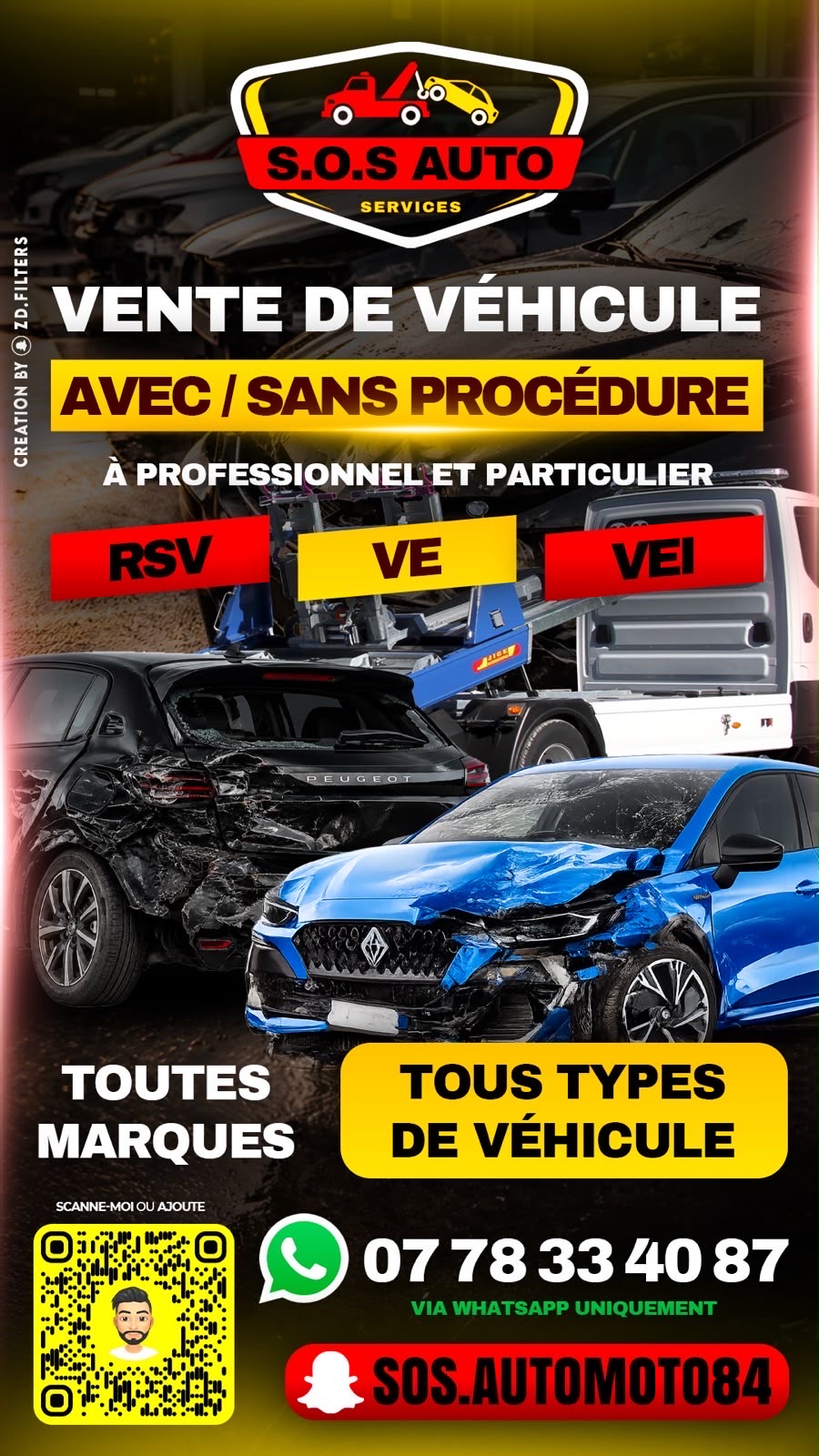 vente de véhicules accidentés
