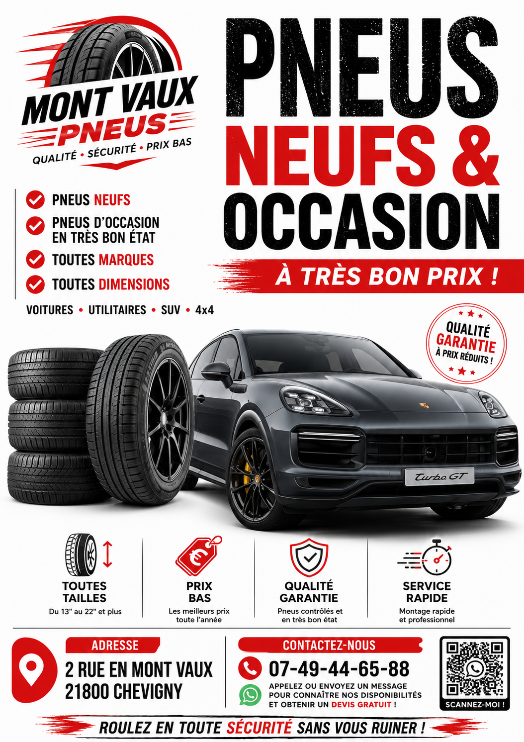 Pneus neufs sur Dijon très bon prix