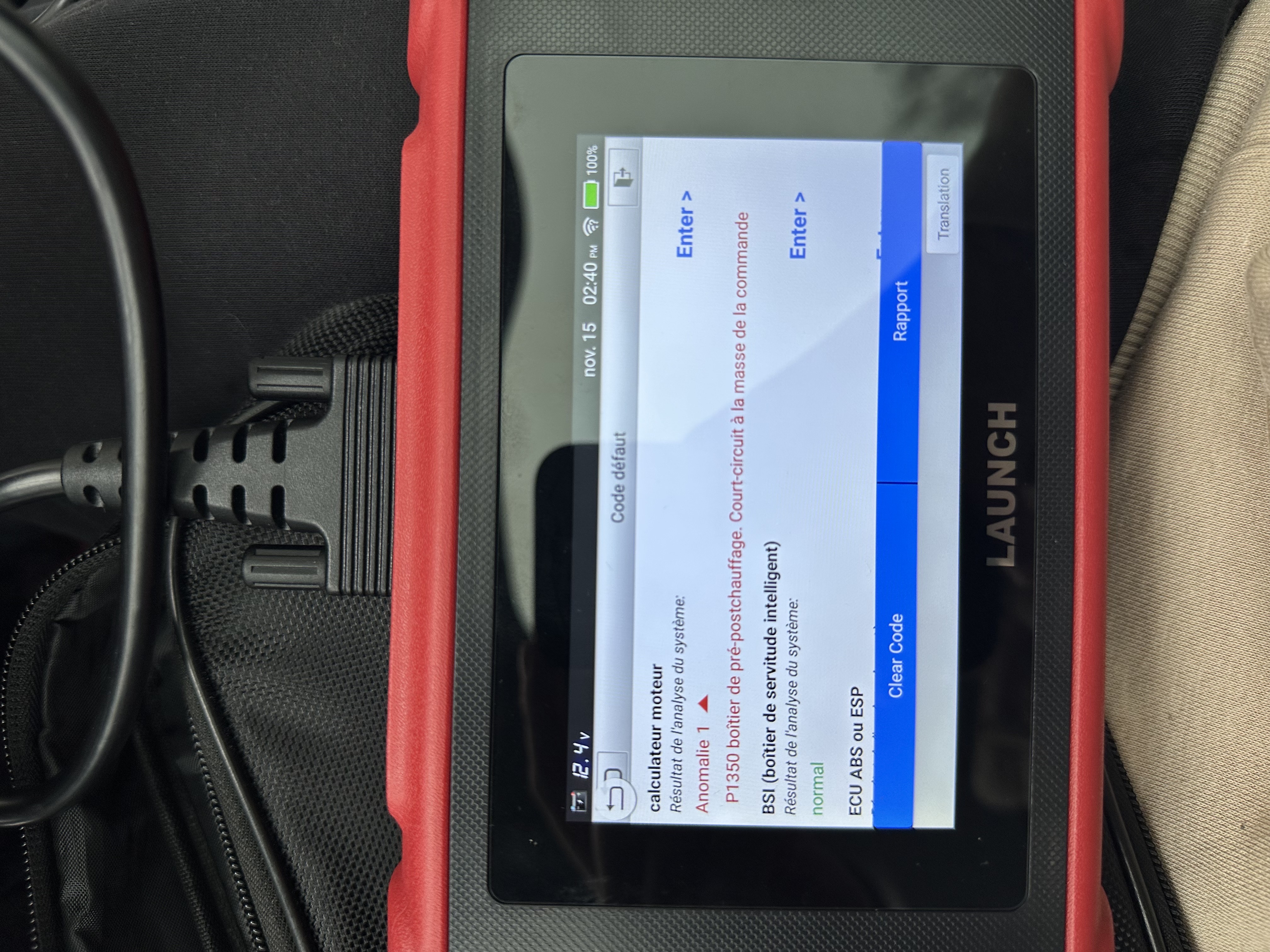 diagnostic auto interprétation du défaut